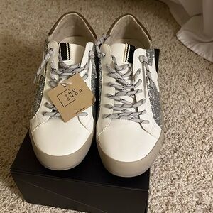 Shu Shop Paula Silver Sparkle Sneaker NWT